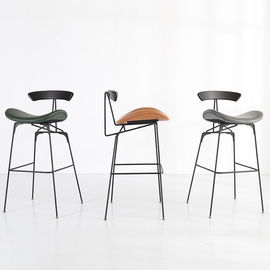 Tall Modern Leather Industrial Bar Stools Metal With Wood Backs